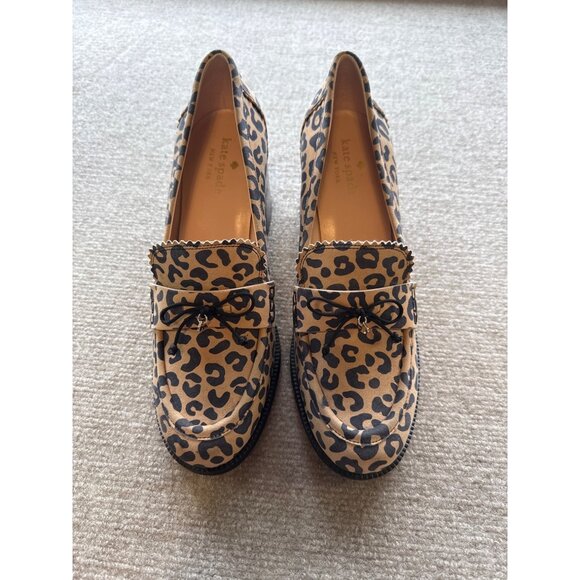 Kate Spade Hattie Leopard Print Loafers With Block Heel Womens Size 9.5 US / 40. - Picture 1 of 7